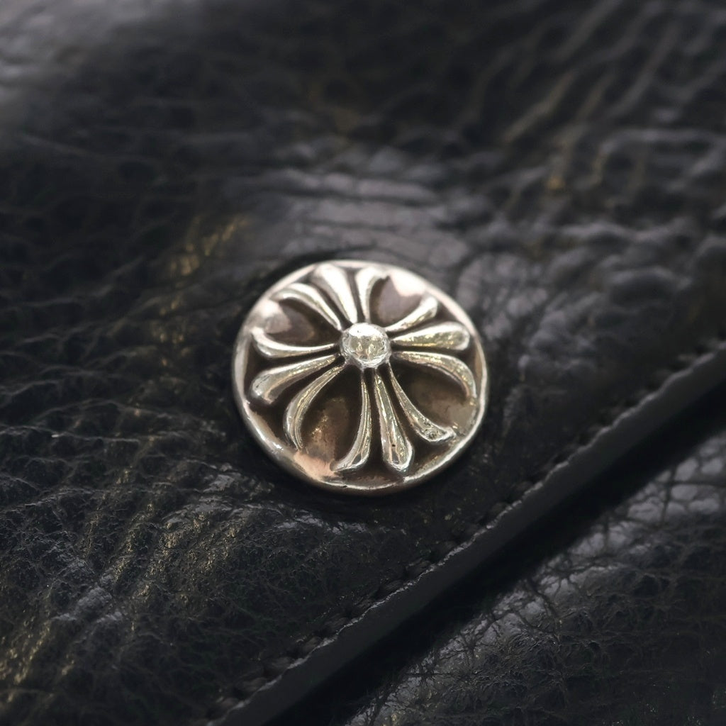 CHROME HEARTS(クロムハーツ) JUDY CROSS BALL ジュディ クロスボールボタン レザーウォレット 長財布 ブラック