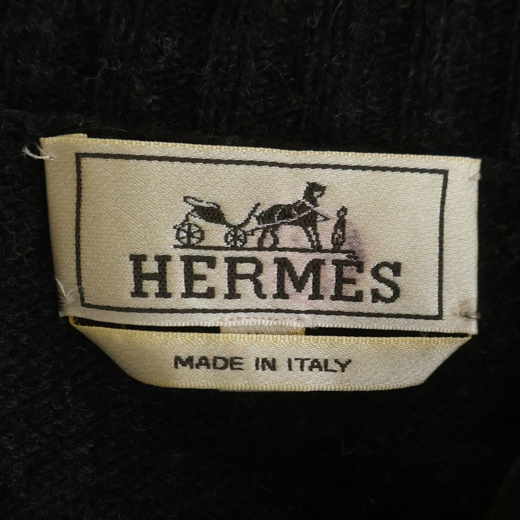 HERMES(エルメス) ネックジップ カシミヤ タートルネックセーター グレー
