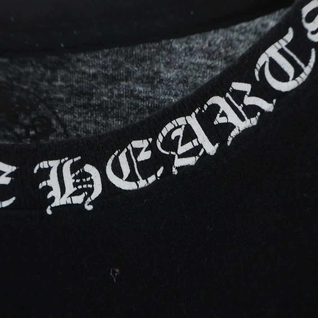 CHROME HEARTS(クロムハーツ) CH LS NECK LOGO ネックロゴプリント 袖ロゴ 長袖Tシャツ ロングスリーブカットソー ブラック