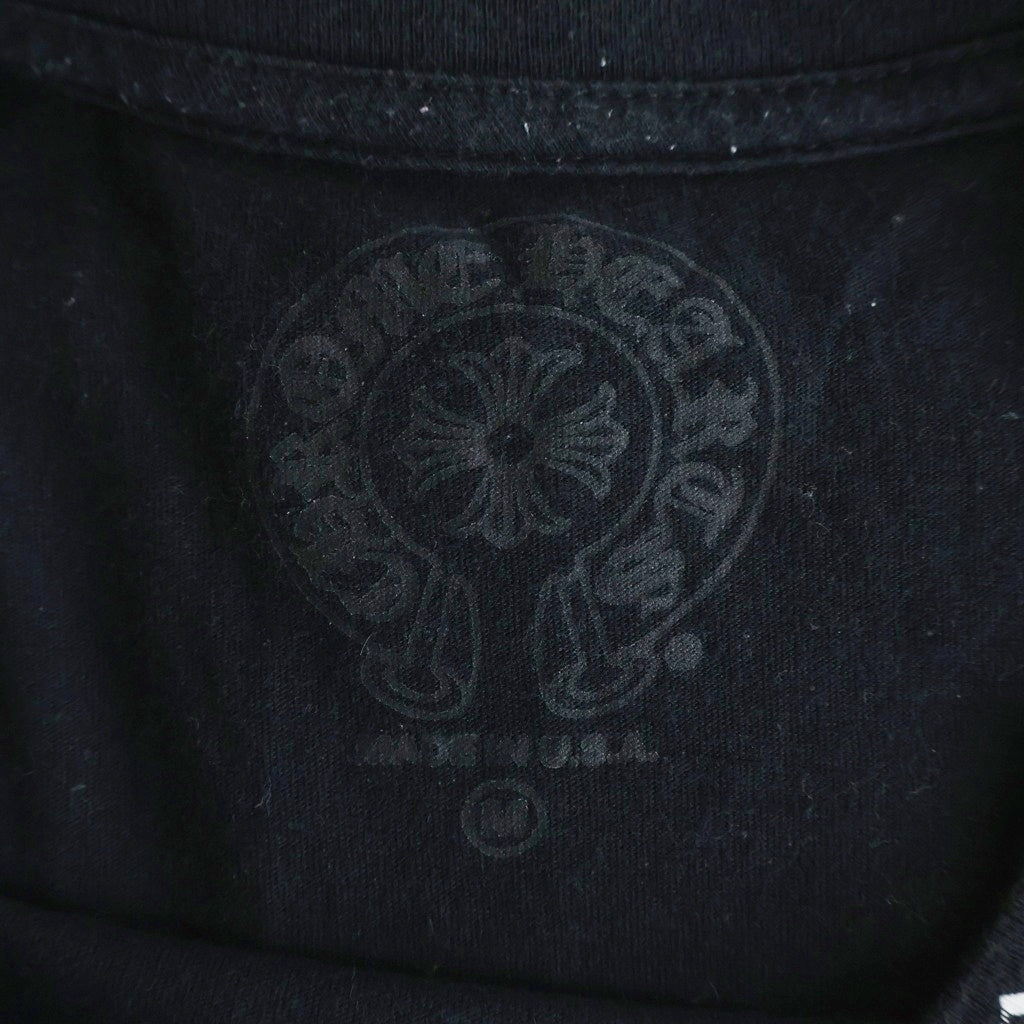CHROME HEARTS(クロムハーツ) CH LS NECK LOGO ネックロゴプリント 袖ロゴ 長袖Tシャツ ロングスリーブカットソー ブラック