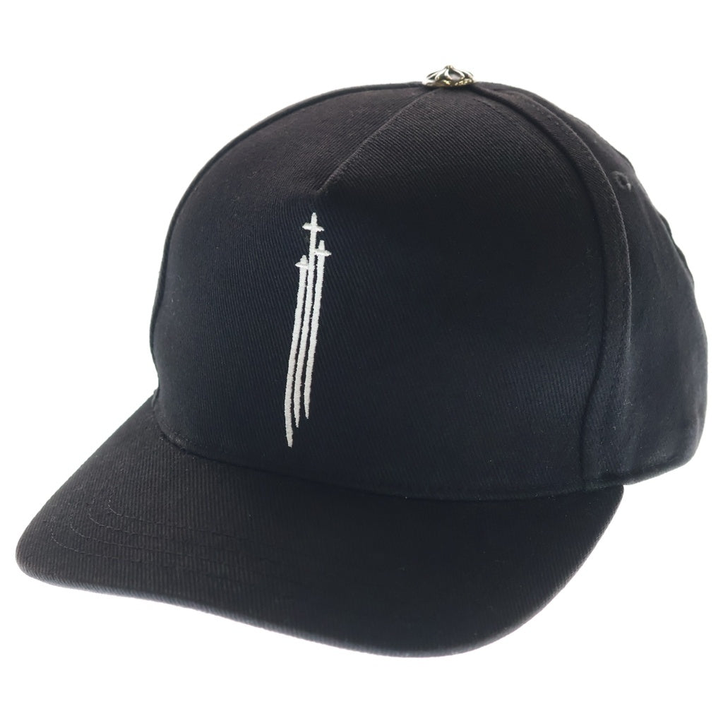 CHROME HEARTS(クロムハーツ) RS3 BASEBALL CAP フロントモチーフ刺繍 クロスボール ベースボールキャップ 帽子 ブラック