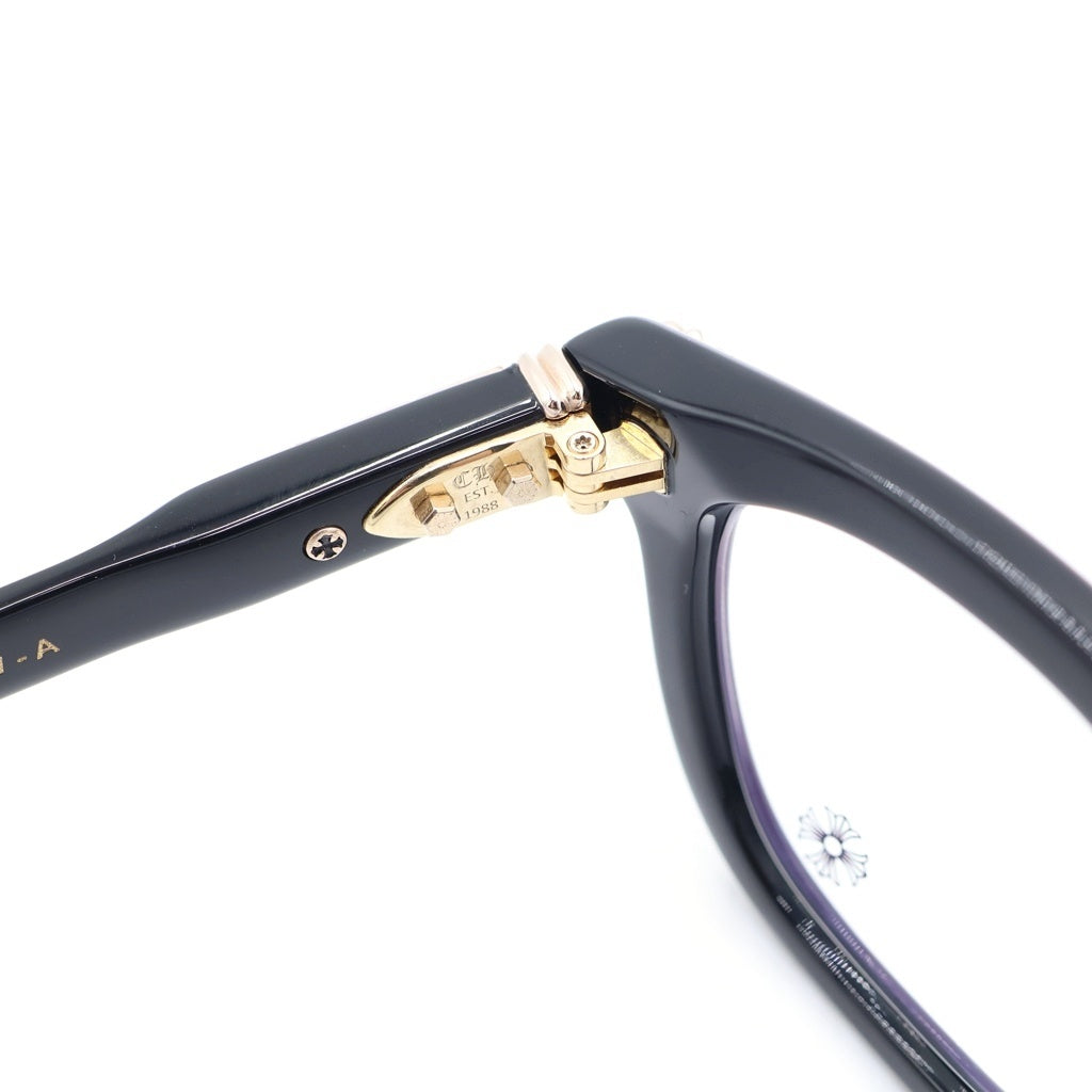 CHROME HEARTS(クロムハーツ) SMOKE SHOW スモークショー CHプラス ウェリントン サングラス メガネ 眼鏡 ブラック/ゴールド
