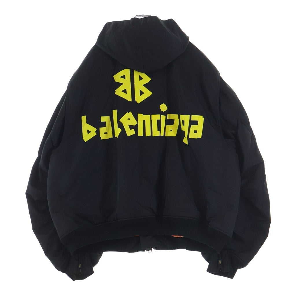 BALENCIAGA(バレンシアガ) 24AW Tape Type ライト フーデッド ボンバージャケット ブラック 791103 00407