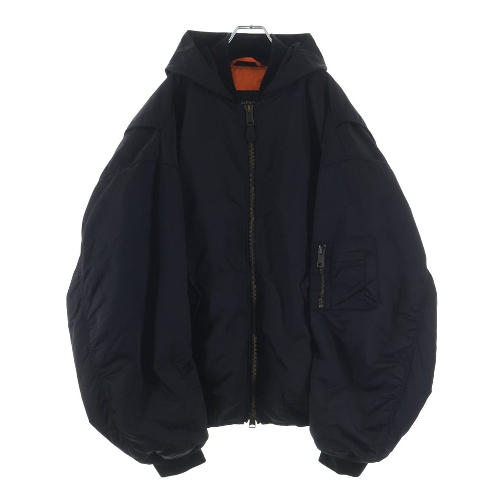 BALENCIAGA(バレンシアガ) 24AW Tape Type ライト フーデッド ボンバージャケット ブラック 791103 00407