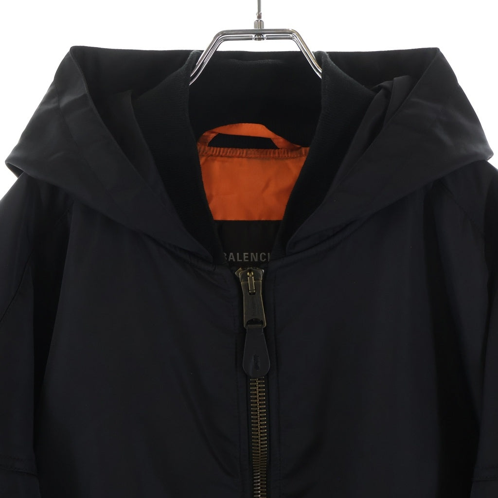 BALENCIAGA(バレンシアガ) 24AW Tape Type ライト フーデッド ボンバージャケット ブラック 791103 00407