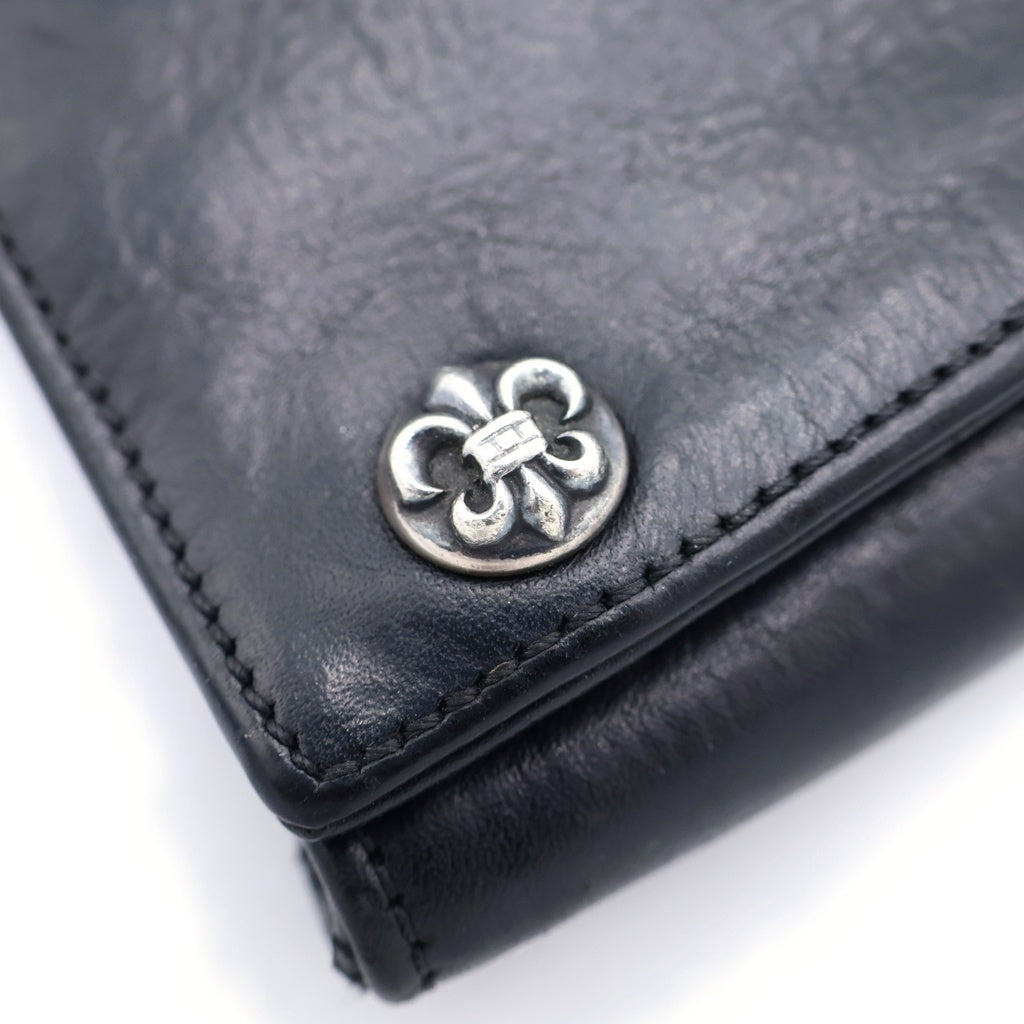 CHROME HEARTS(クロムハーツ) 3FOLD 3フォールド BSフレアボタン レザーウォレット 財布 ブラック