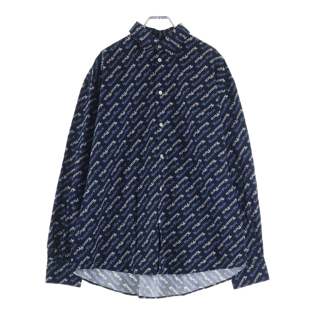 KENZO(ケンゾー) ×Verdy logo-print shirt 114740 FE55CH4219P2-1 ロゴプリント 長袖シャツ ブルー