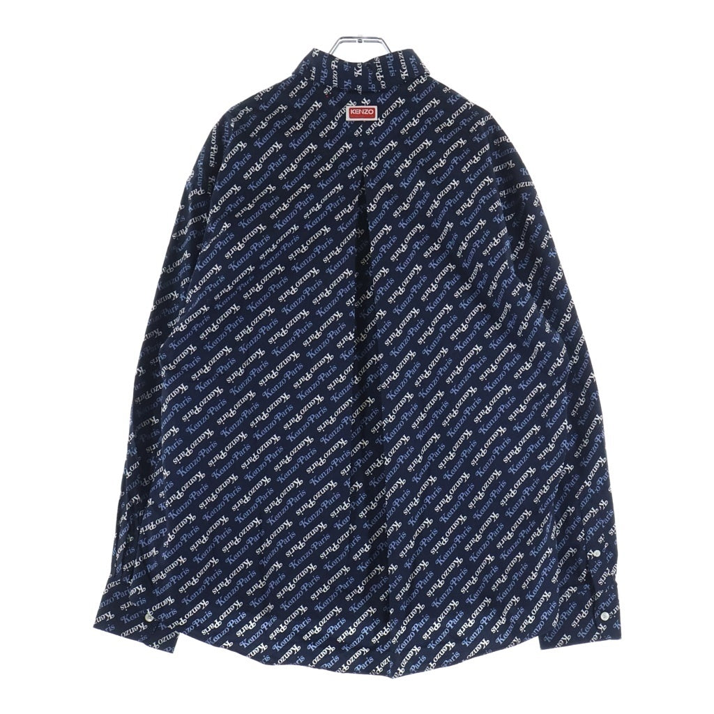 KENZO(ケンゾー) ×Verdy logo-print shirt 114740 FE55CH4219P2-1 ロゴプリント 長袖シャツ ブルー