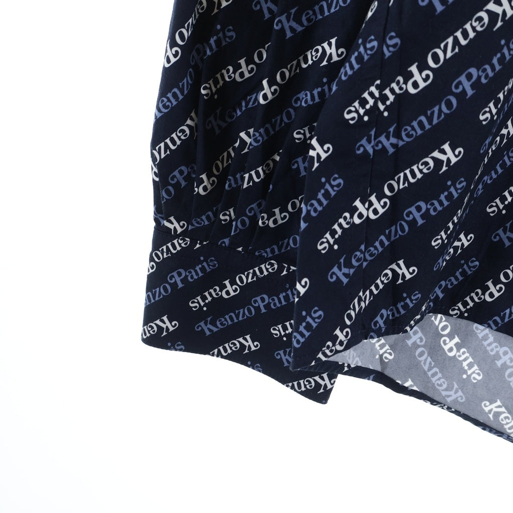 KENZO(ケンゾー) ×Verdy logo-print shirt 114740 FE55CH4219P2-1 ロゴプリント 長袖シャツ ブルー