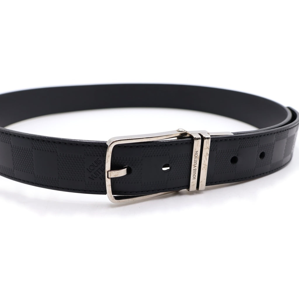 LOUIS VUITTON(ルイヴィトン) サンチュール ボストン ダミエ アンフィニ ベルト シルバーバックル ブラック M9674