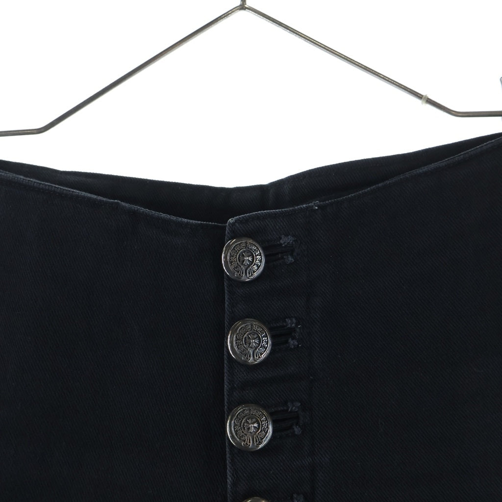 CHROME HEARTS(クロムハーツ) OLD JEAN SL FLEURKNEE オールド フレアニー ボタンフライデニムパンツ レディース ブラック