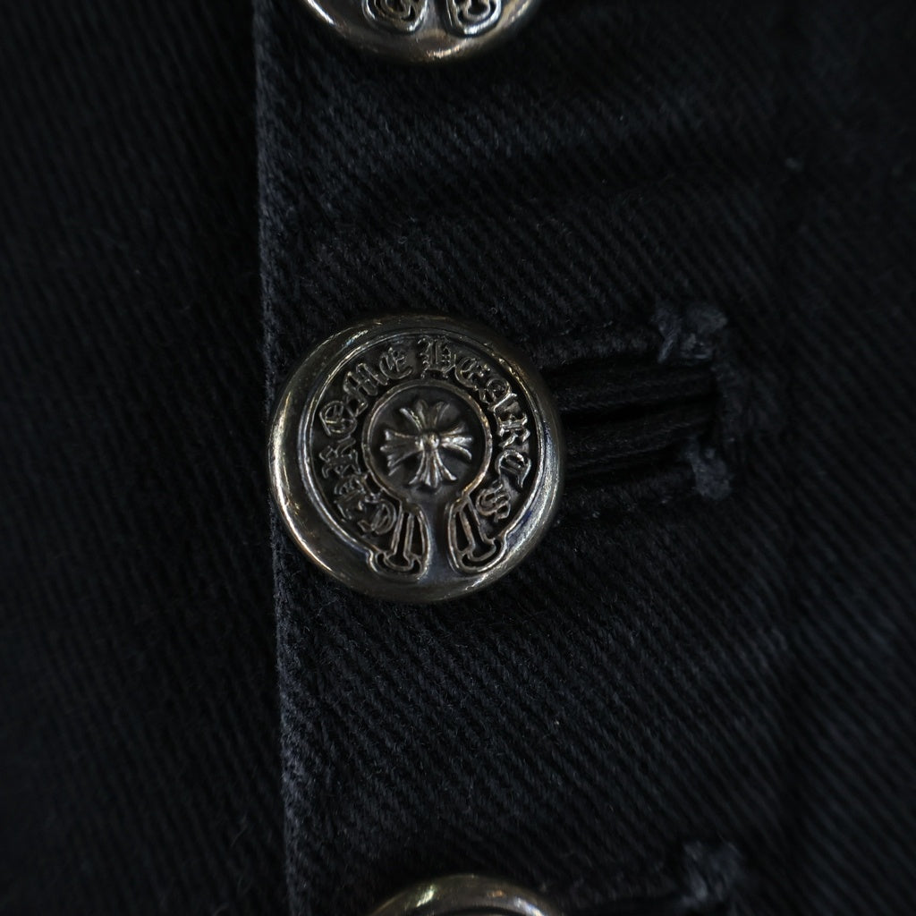 CHROME HEARTS(クロムハーツ) OLD JEAN SL FLEURKNEE オールド フレアニー ボタンフライデニムパンツ レディース ブラック