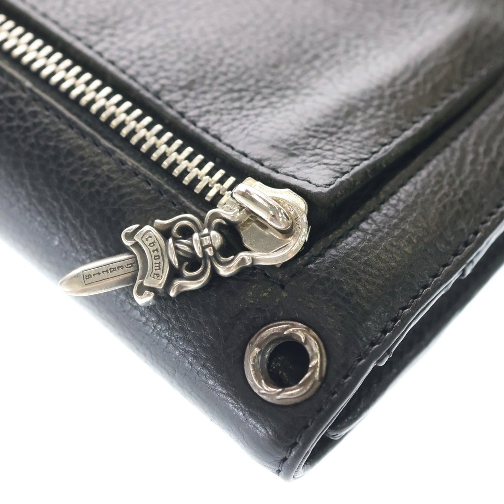 CHROME HEARTS(クロムハーツ) WAVE ウェーブ レザーウォレット 財布 ブラックBCA375