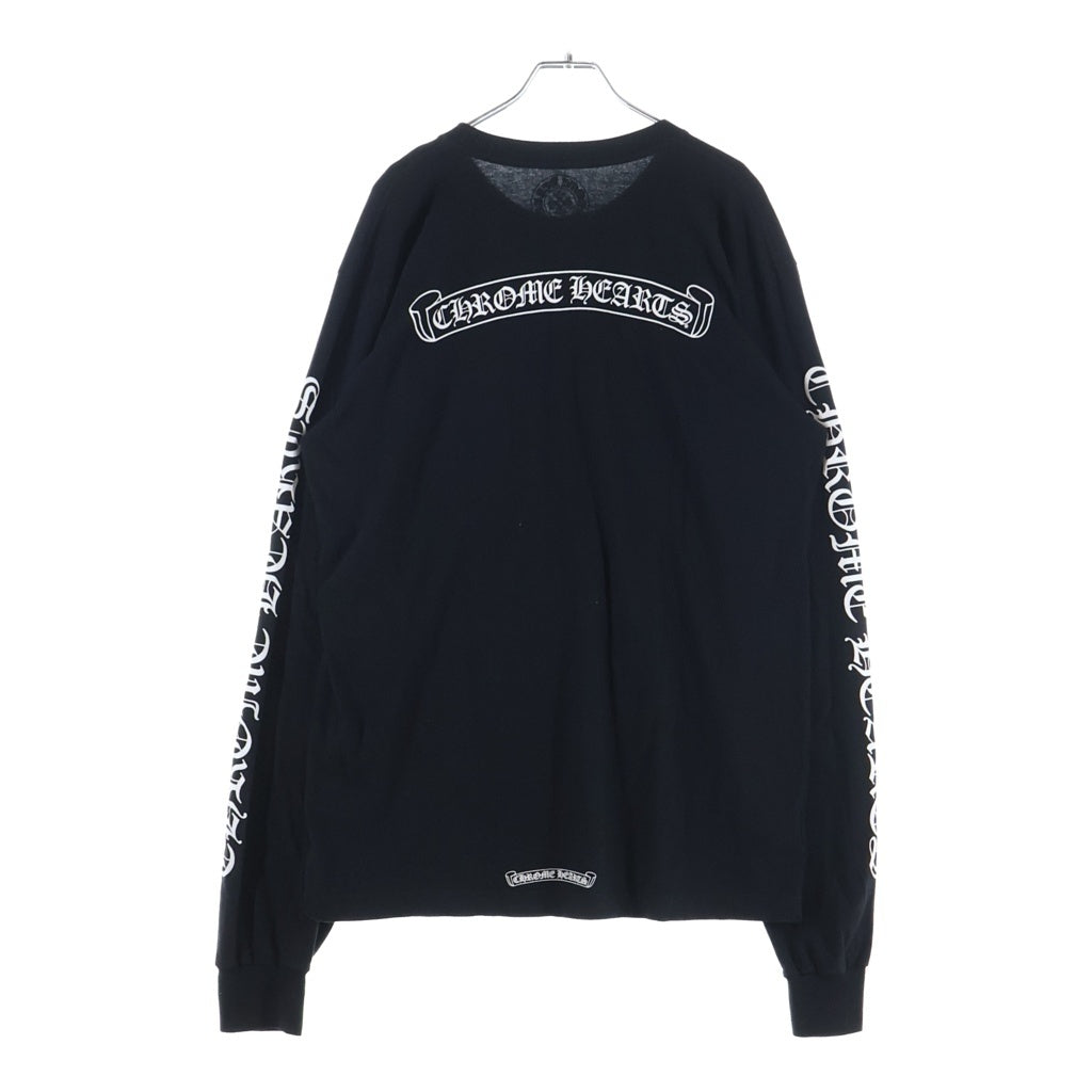 CHROME HEARTS(クロムハーツ) Arm CH Logo L/S Tee アームCHロゴプリント長袖Tシャツ ブラック/ホワイト