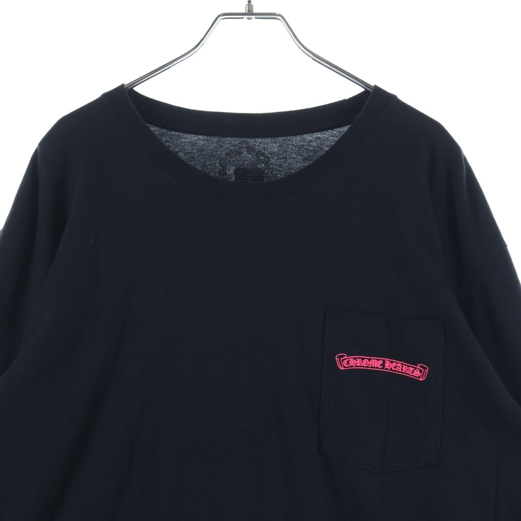 CHROME HEARTS(クロムハーツ) CH Box Logo L/S Tee CHボックスロゴプリント長袖Tシャツ ブラック/ピンク