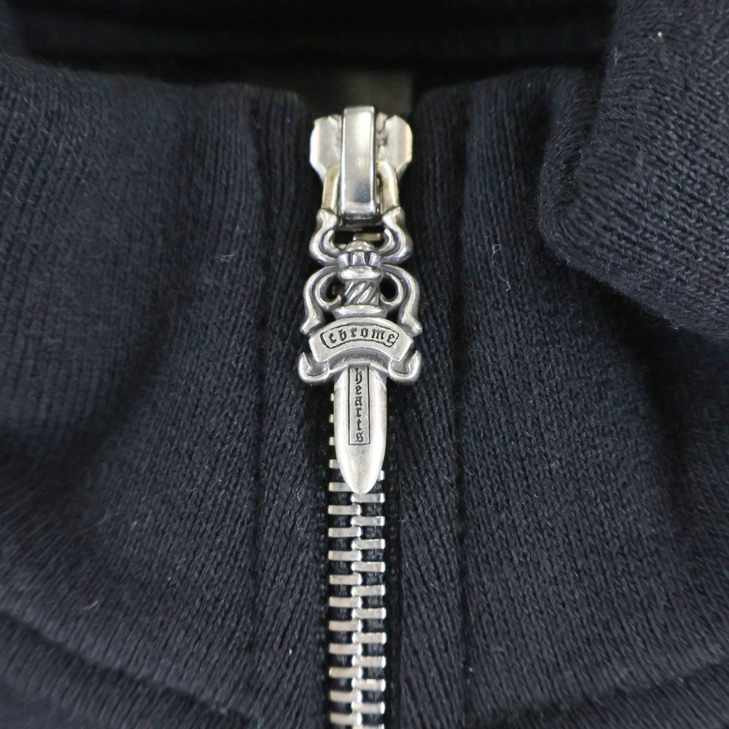CHROME HEARTS(クロムハーツ) Y NOT Cross Leather Patch Half Zip Sweat Shirt ワイノット クロスパッチ ハーフジップスウェットシャツ ブラック