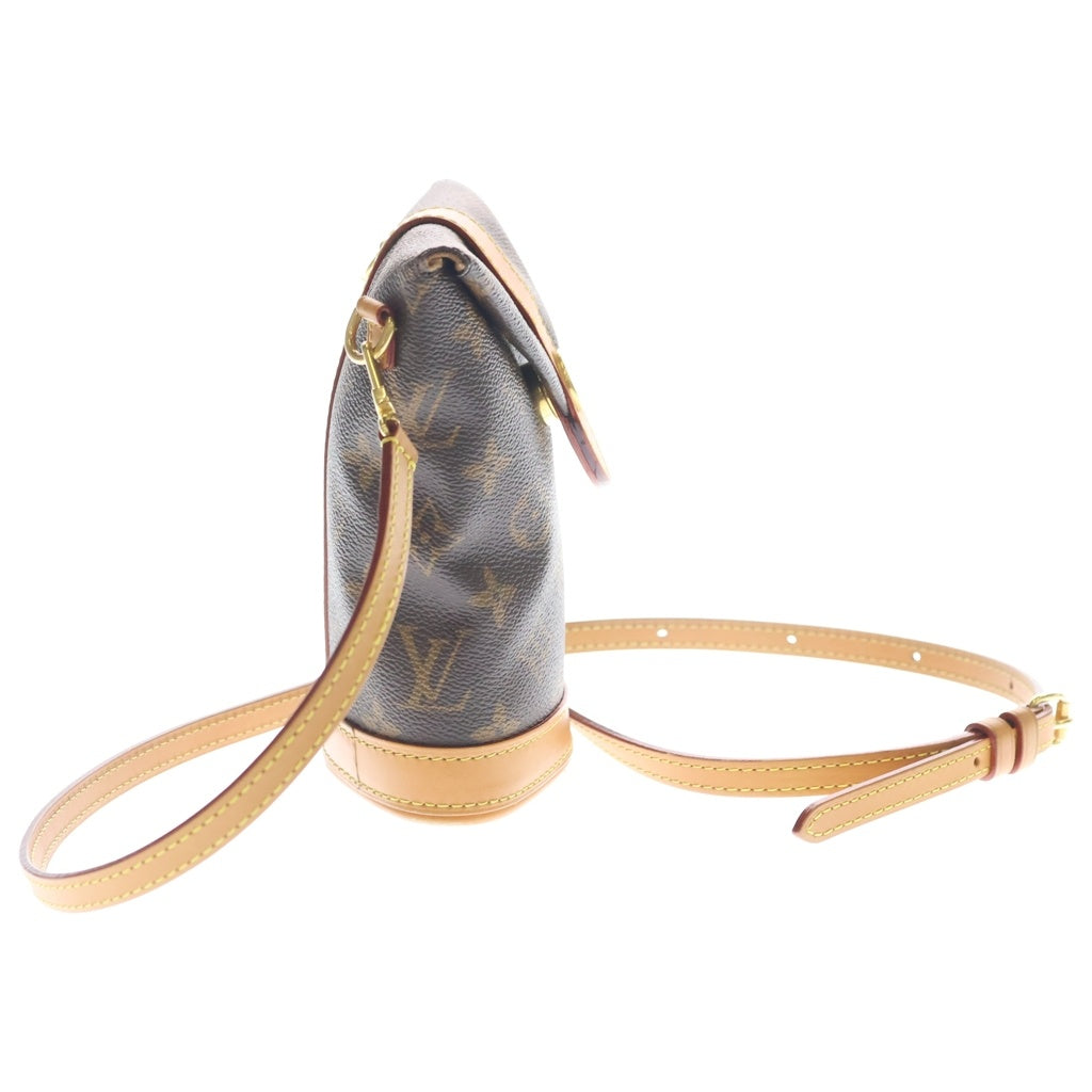 LOUIS VUITTON(ルイヴィトン) モノグラム エンべロップ ポーチ ショルダーバッグ ブラウン レザー×PVC M14056 ゴールド金具 レディース