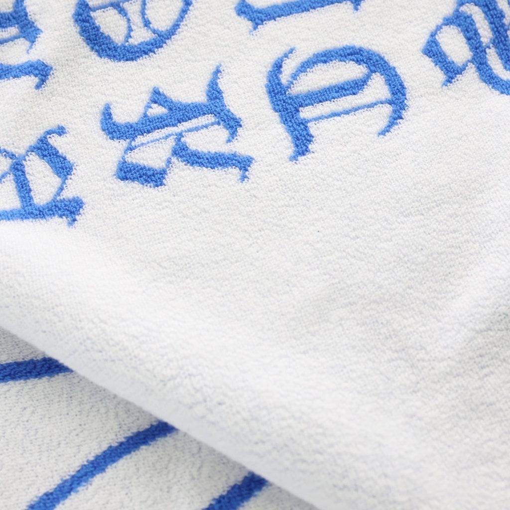 CHROME HEARTS(クロムハーツ) Beach Towel Cem セメタリークロス総柄 ビーチタオル ブルー/ホワイト