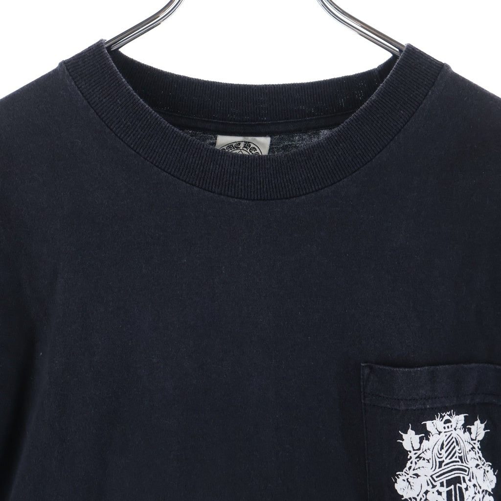 CHROME HEARTS(クロムハーツ) OLD VINE DGGR L/S TEE オールド アームクロスプリント ヴァインダガーポケット長袖Tシャツ カットソー ブラック