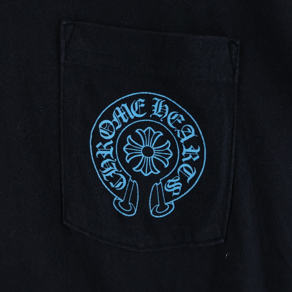 CHROME HEARTS(クロムハーツ) 3 CEMETERY CROSS 3セメタリークロスプリント クルーネック半袖Tシャツカットソー ブラック/ブルー