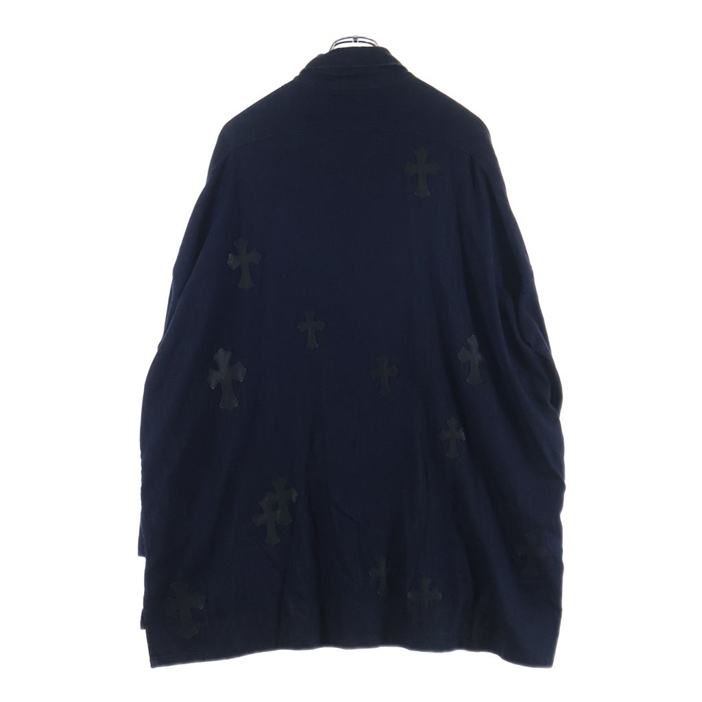 CHROME HEARTS(クロムハーツ) MAHAL KITA マハルキタ セメタリークロスパッチ クロスボタン オーバーサイズ デニム 長袖シャツ インディゴ