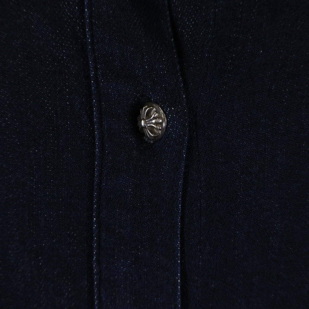 CHROME HEARTS(クロムハーツ) MAHAL KITA マハルキタ セメタリークロスパッチ クロスボタン オーバーサイズ デニム 長袖シャツ インディゴ