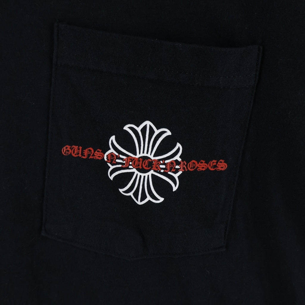 CHROME HEARTS(クロムハーツ) ×Guns N' Roses ガンズアンドローゼズ プリント半袖Tシャツカットソー ブラック
