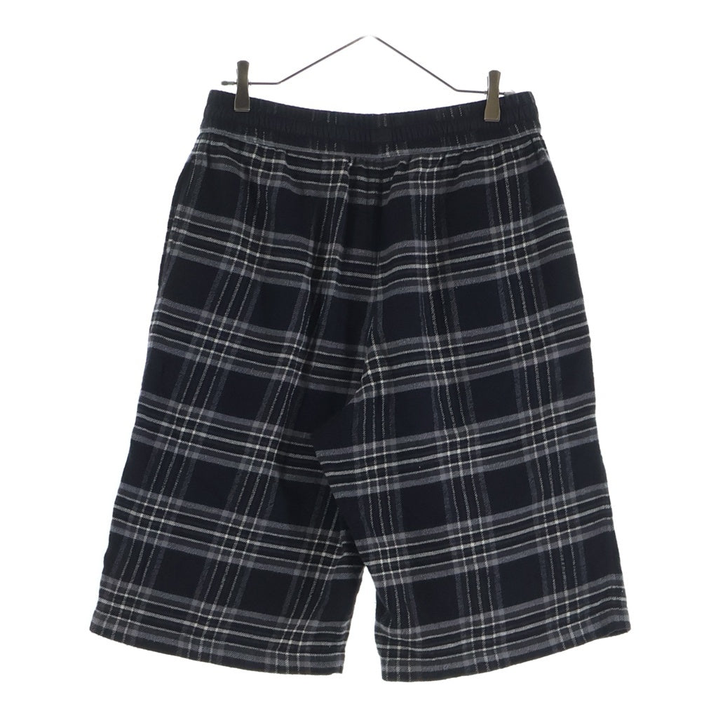 CHROME HEARTS(クロムハーツ) Y NOT After School Cross Patch Flannel Shorts ワイノット アフタースクール クロスパッチ付きフランネルショーツ チェック柄ハーフパンツ ブラック/グレー