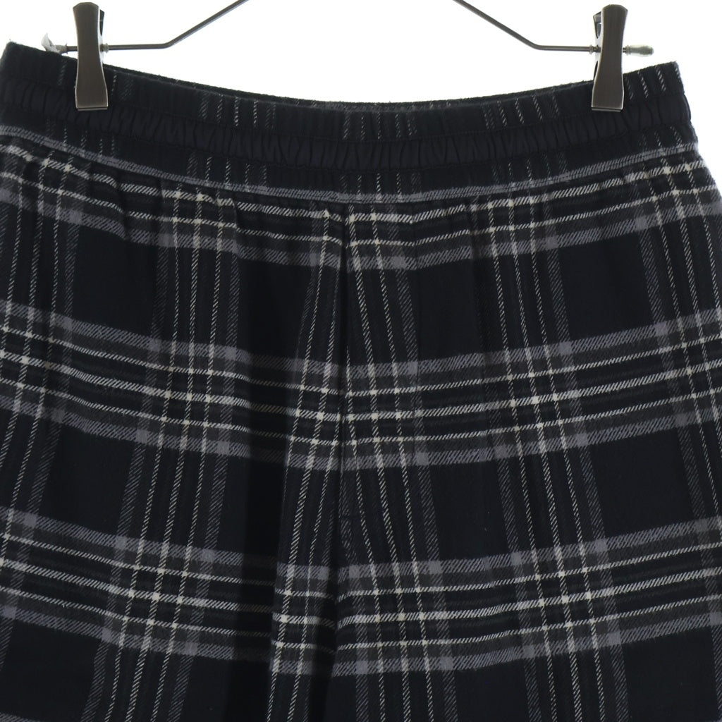 CHROME HEARTS(クロムハーツ) Y NOT After School Cross Patch Flannel Shorts ワイノット アフタースクール クロスパッチ付きフランネルショーツ チェック柄ハーフパンツ ブラック/グレー