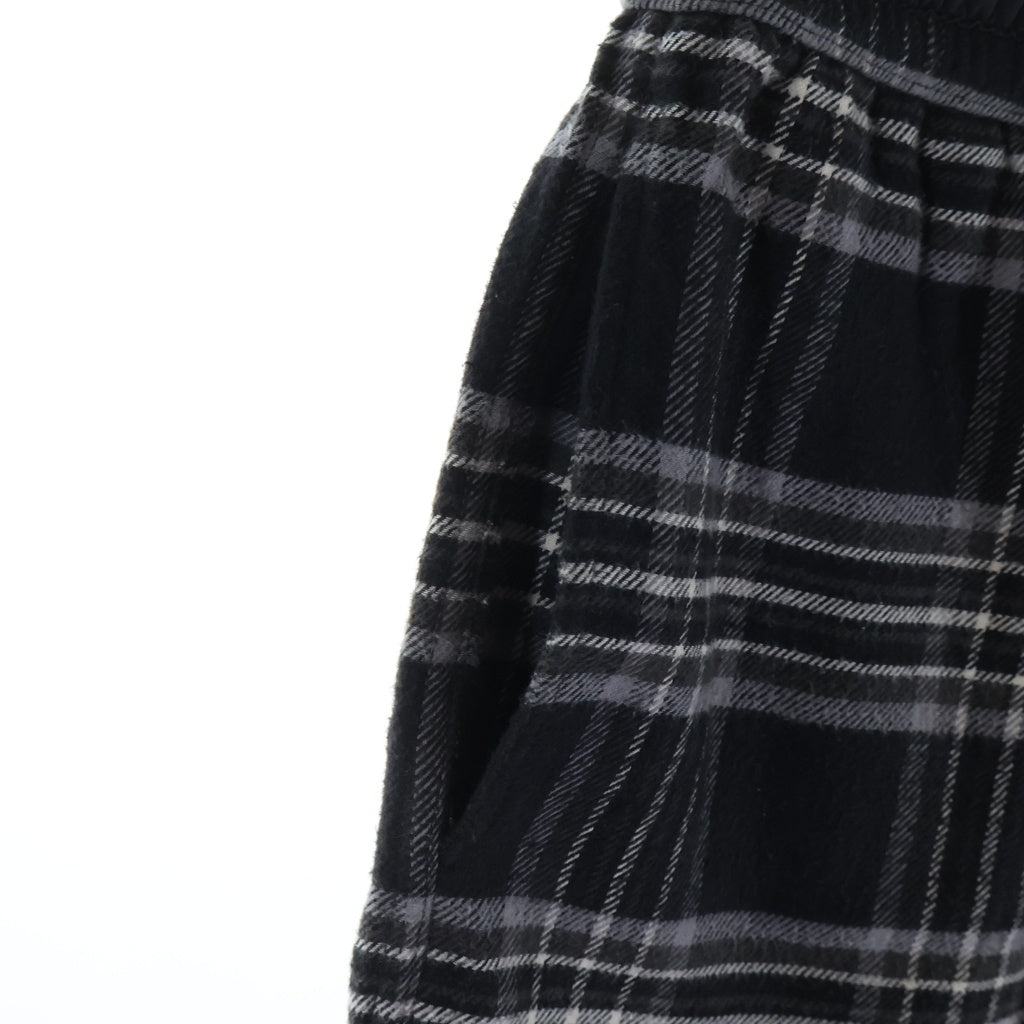 CHROME HEARTS(クロムハーツ) Y NOT After School Cross Patch Flannel Shorts ワイノット アフタースクール クロスパッチ付きフランネルショーツ チェック柄ハーフパンツ ブラック/グレー