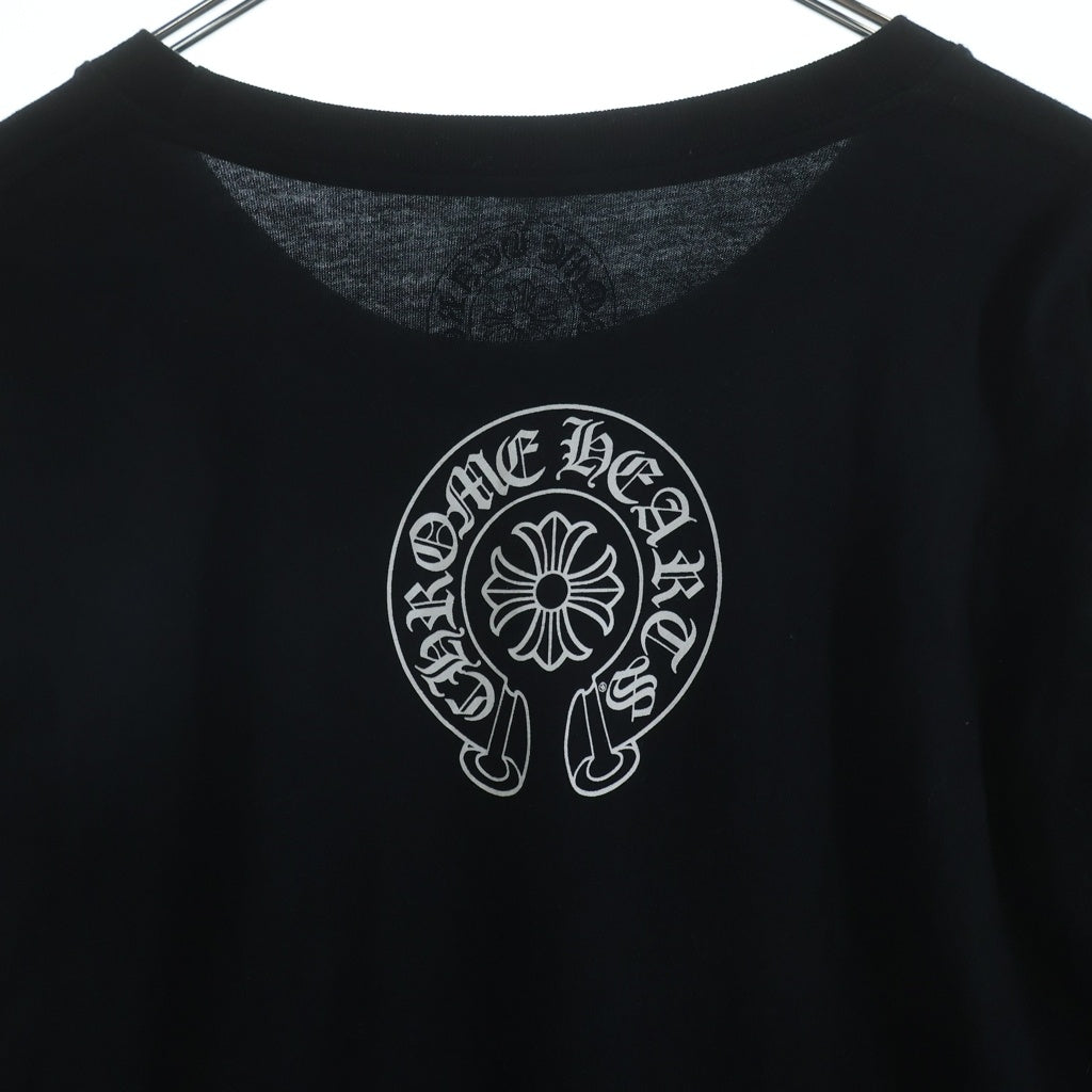 CHROME HEARTS(クロムハーツ) BACK HORSESHOE L/S TEE サイドTバープリント長袖Tシャツ ブラック