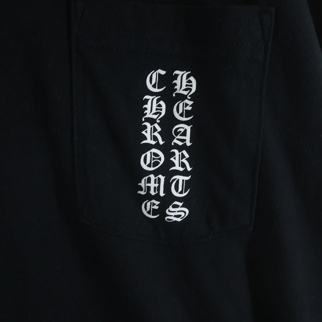 CHROME HEARTS(クロムハーツ) BACK HORSESHOE L/S TEE サイドTバープリント長袖Tシャツ ブラック