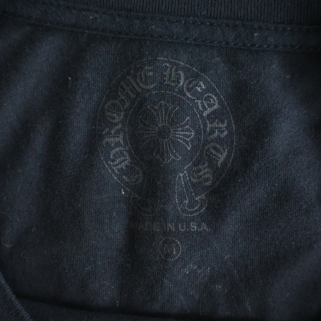 CHROME HEARTS(クロムハーツ) BACK HORSESHOE L/S TEE サイドTバープリント長袖Tシャツ ブラック