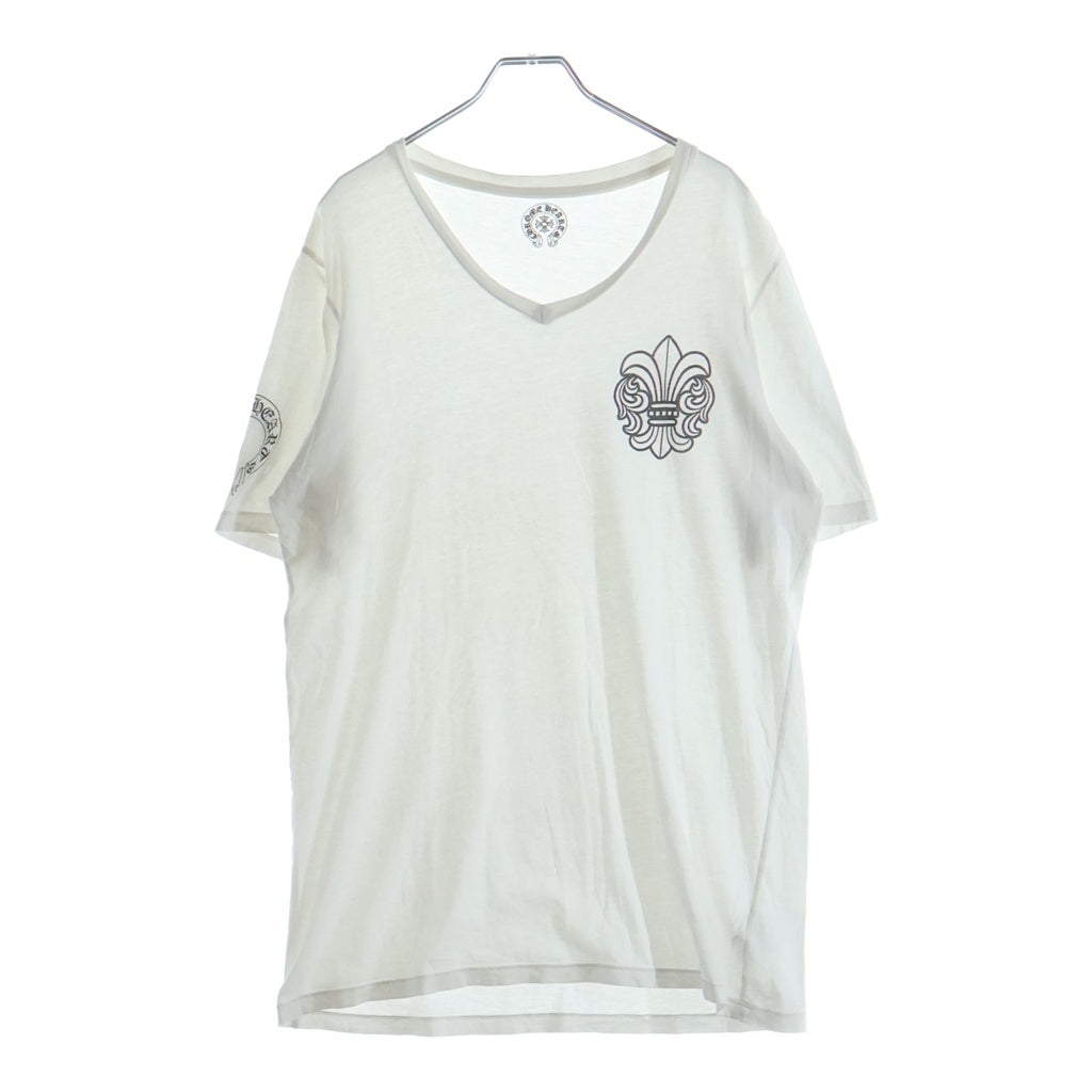 CHROME HEARTS(クロムハーツ) BS FLUER S/S TEE BSフレアプリントVネック半袖Tシャツ ホワイト