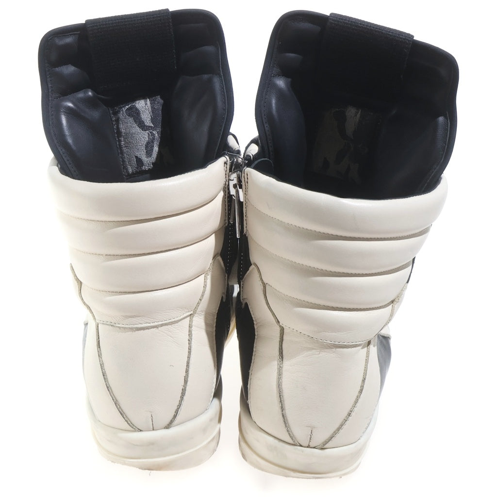 Rick Owens(リックオウエンス) GEOBASKET ジオバスケット レザーハイカットスニーカー シューズ ブラック/ホワイト 42