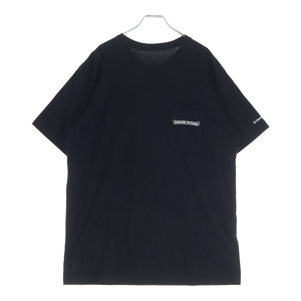 CHROME HEARTS(クロムハーツ) SCROLL LABEL S/S TEE スクロールラベルプリント クルーネックポケット半袖Tシャツ ブラック