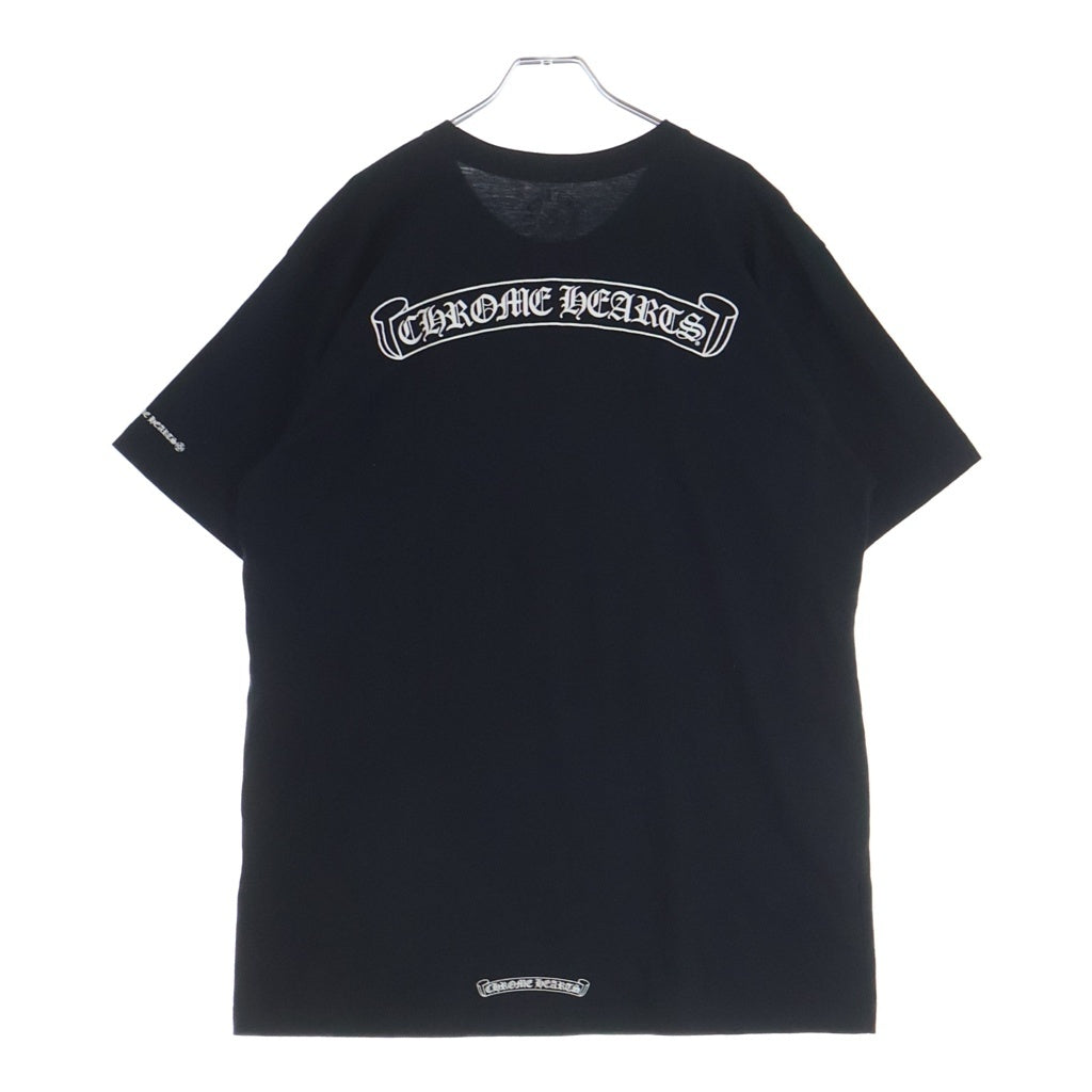 CHROME HEARTS(クロムハーツ) SCROLL LABEL S/S TEE スクロールラベルプリント クルーネックポケット半袖Tシャツ ブラック