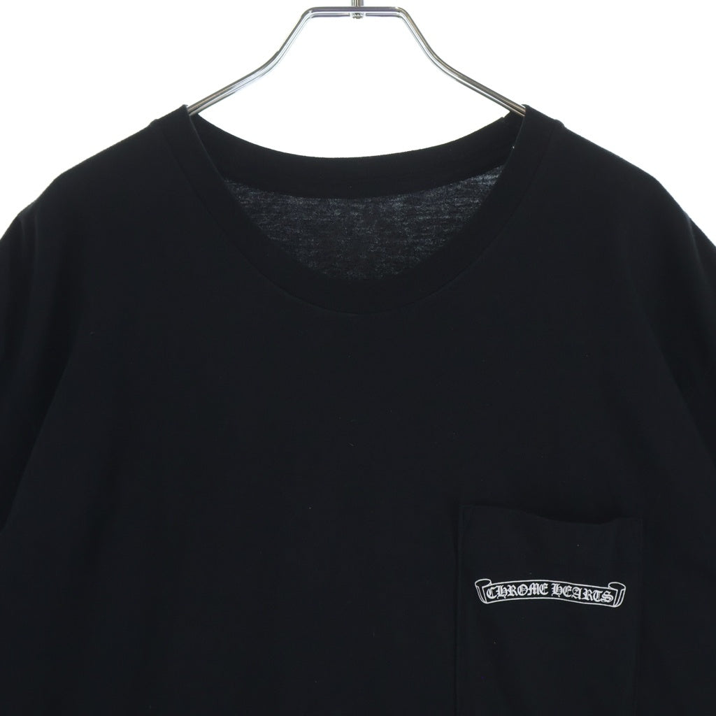 CHROME HEARTS(クロムハーツ) SCROLL LABEL S/S TEE スクロールラベルプリント クルーネックポケット半袖Tシャツ ブラック
