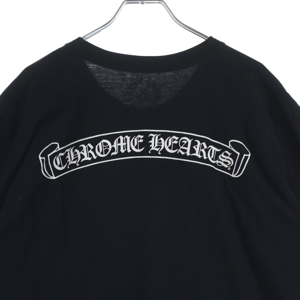 CHROME HEARTS(クロムハーツ) SCROLL LABEL S/S TEE スクロールラベルプリント クルーネックポケット半袖Tシャツ ブラック