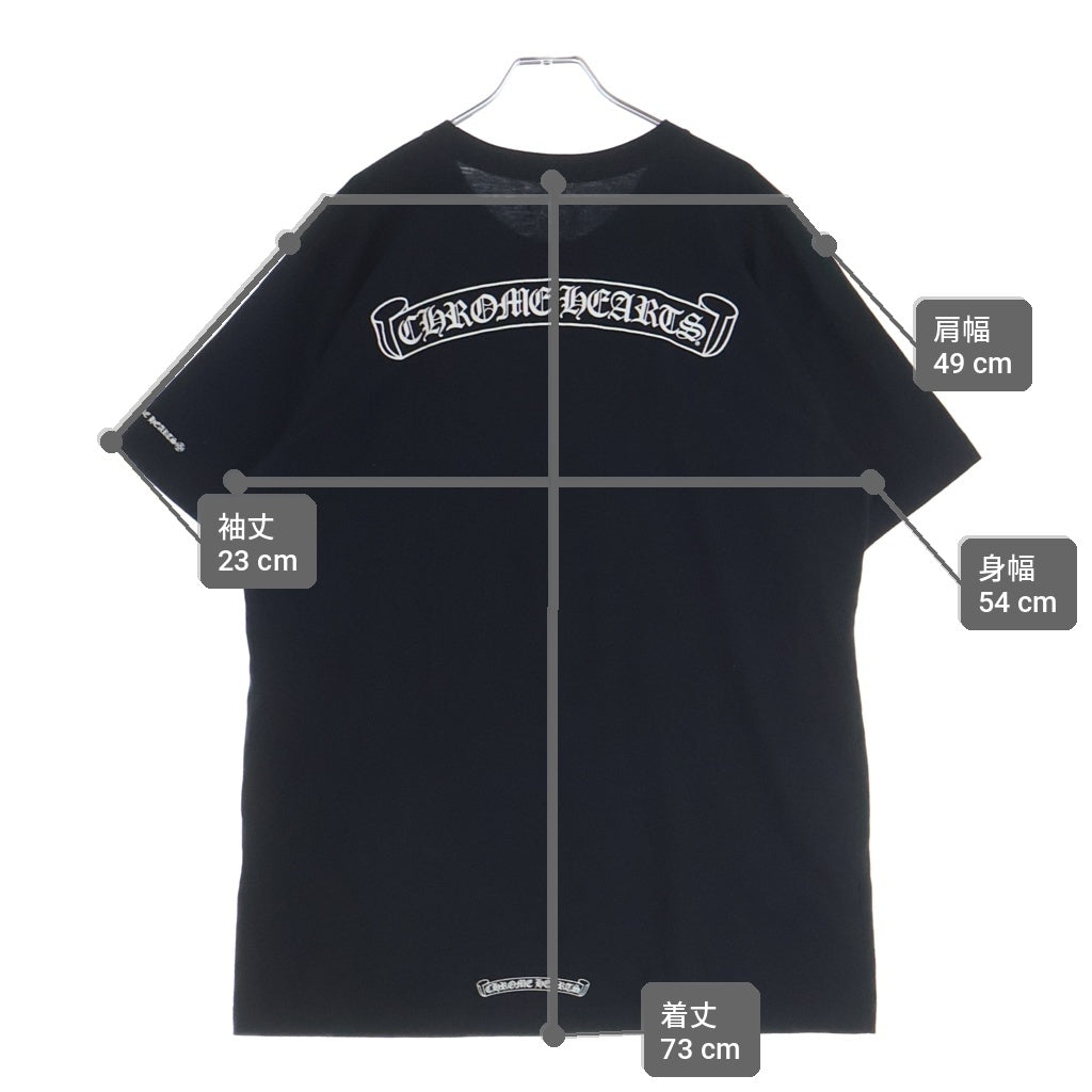 CHROME HEARTS(クロムハーツ) SCROLL LABEL S/S TEE スクロールラベルプリント クルーネックポケット半袖Tシャツ ブラック