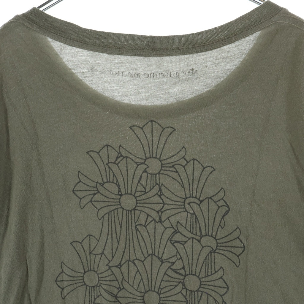 CHROME HEARTS(クロムハーツ) OLD Back Cemetery Cross S/S Tee オールド バックセメタリークロス 半袖Tシャツ カーキ レディース