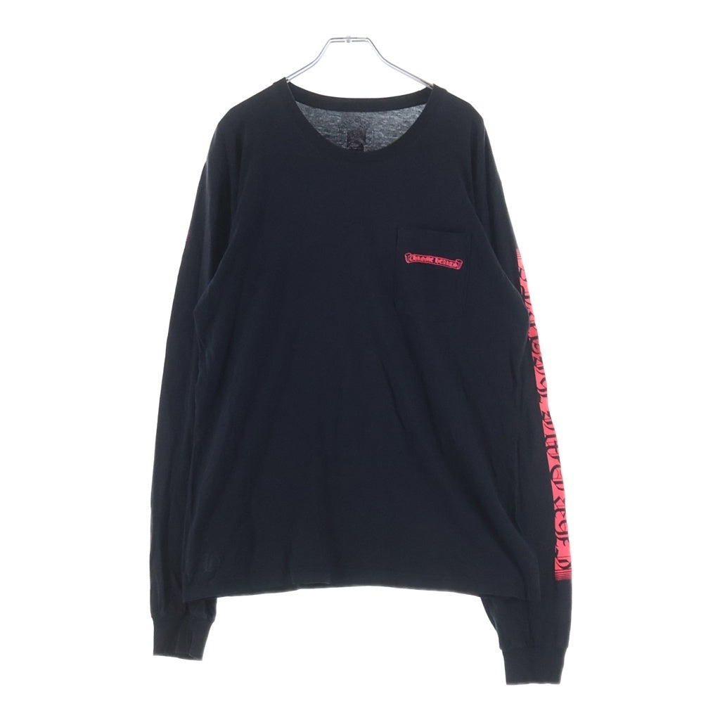 CHROME HEARTS(クロムハーツ) CH Box Logo L/S Tee CHボックスロゴプリント長袖Tシャツ ブラック/ピンク