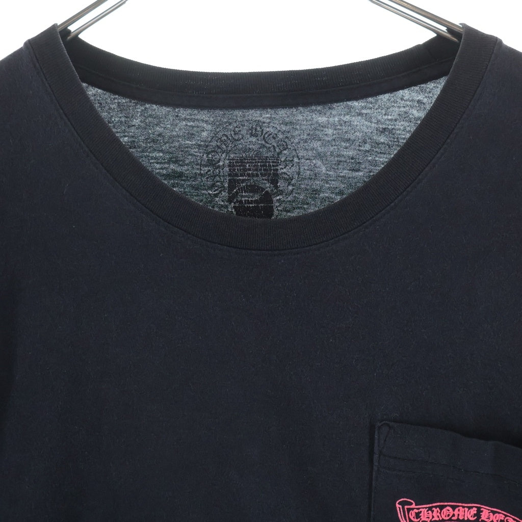 CHROME HEARTS(クロムハーツ) CH Box Logo L/S Tee CHボックスロゴプリント長袖Tシャツ ブラック/ピンク
