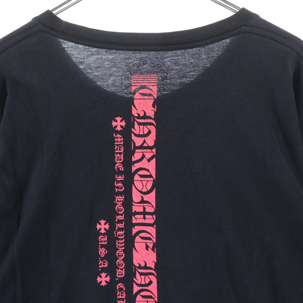CHROME HEARTS(クロムハーツ) CH Box Logo L/S Tee CHボックスロゴプリント長袖Tシャツ ブラック/ピンク