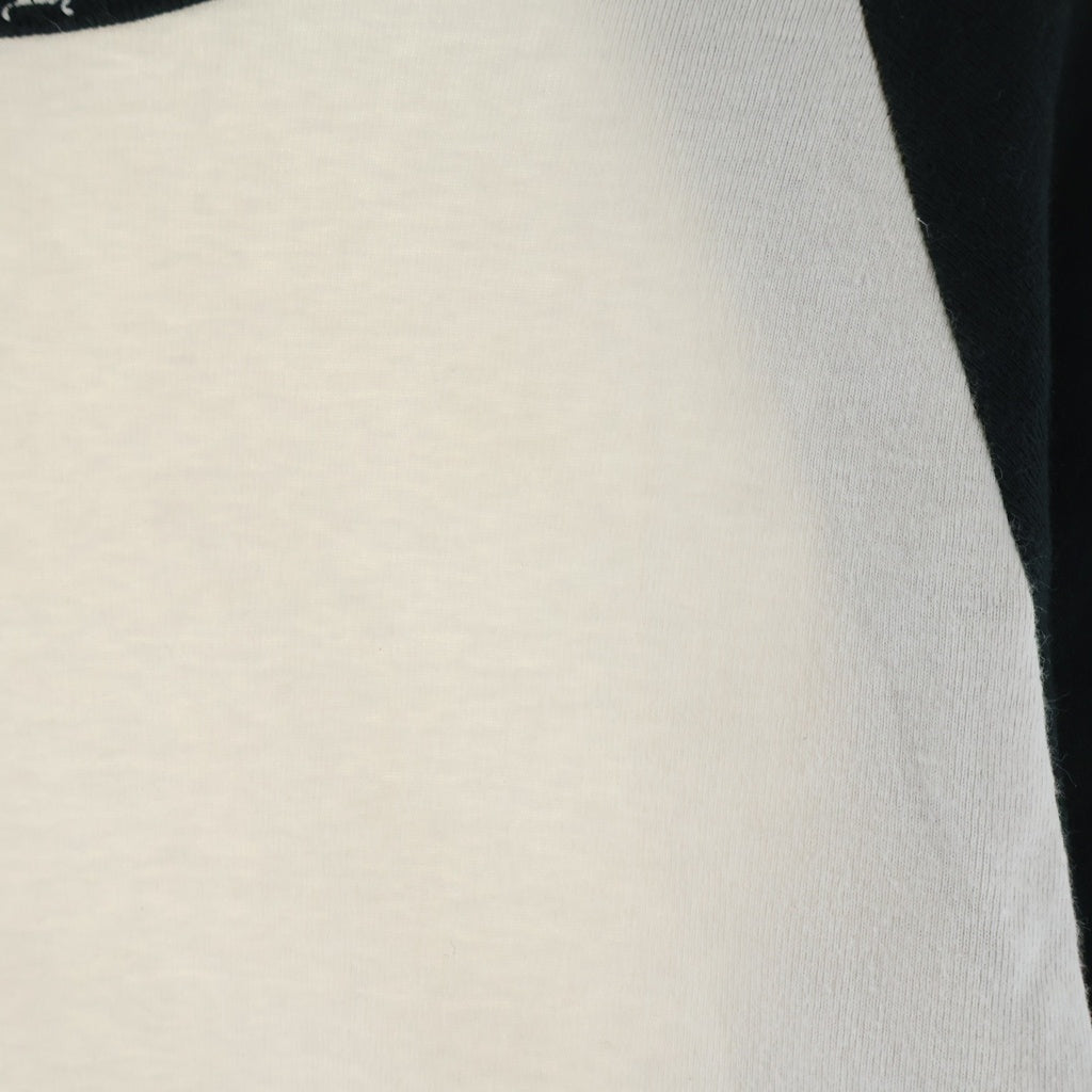 CHROME HEARTS(クロムハーツ) OLD FairyCross Neck logo L/S Tee オールド ネックロゴ フェアリークロスプリント長袖ラグランTシャツ ブラック/ホワイト