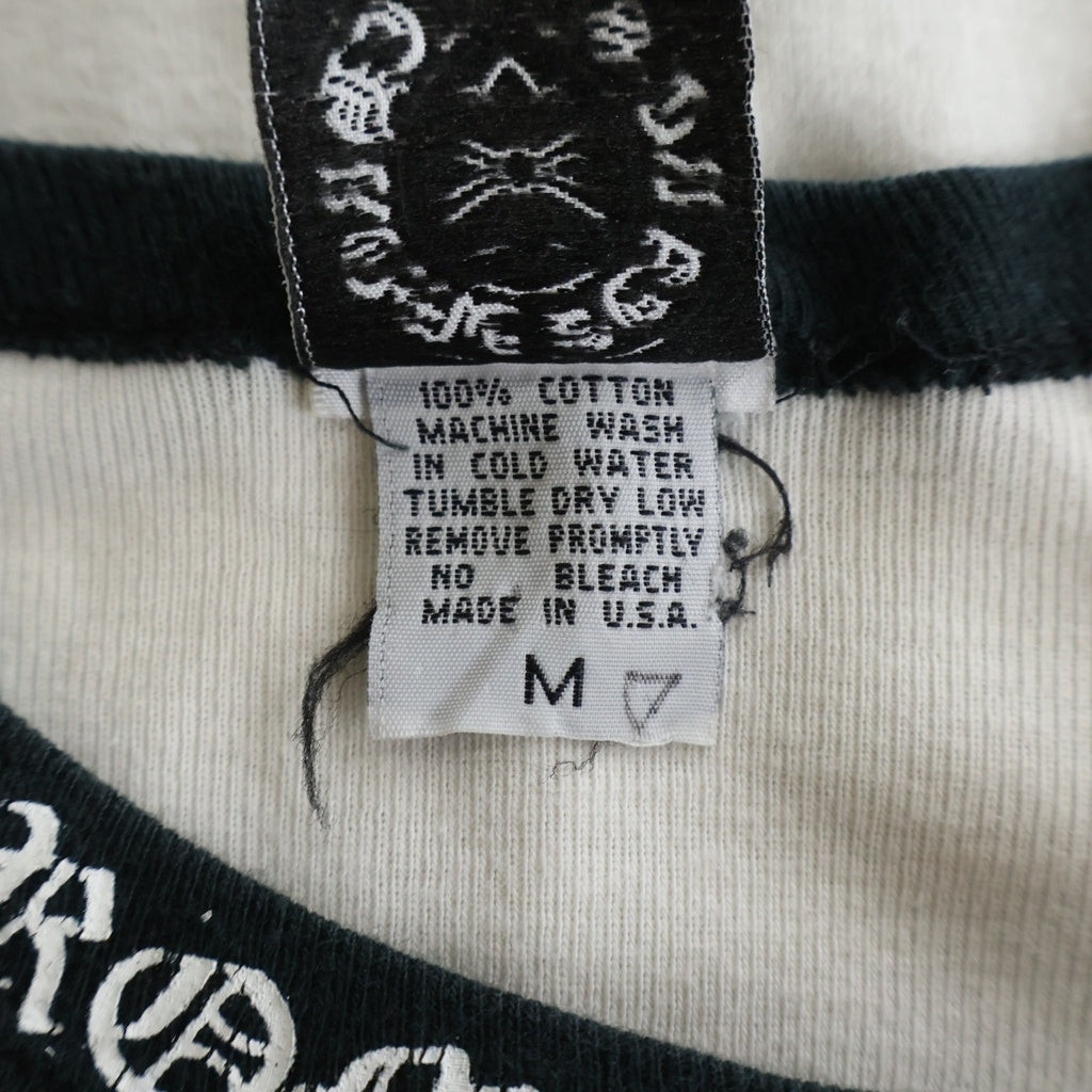 CHROME HEARTS(クロムハーツ) OLD FairyCross Neck logo L/S Tee オールド ネックロゴ フェアリークロスプリント長袖ラグランTシャツ ブラック/ホワイト