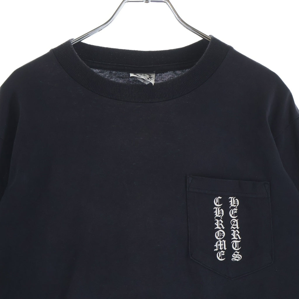CHROME HEARTS(クロムハーツ) OLD オールド 袖英字ロゴ バックスクロールラベルプリント長袖Tシャツ ブラック