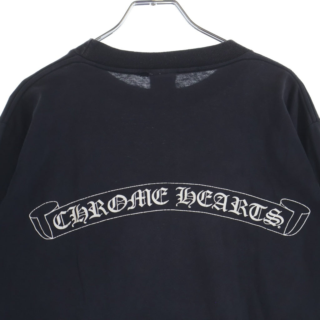CHROME HEARTS(クロムハーツ) OLD オールド 袖英字ロゴ バックスクロールラベルプリント長袖Tシャツ ブラック