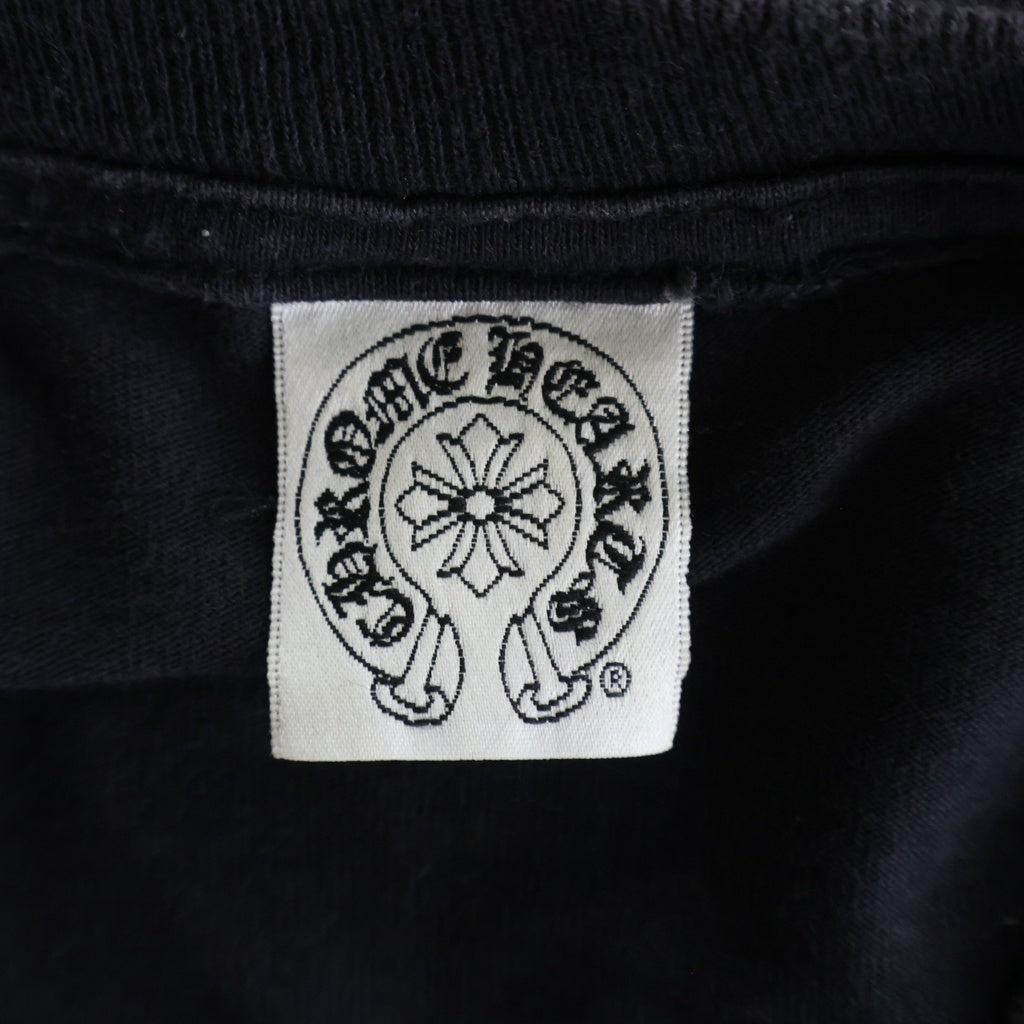 CHROME HEARTS(クロムハーツ) OLD オールド 袖英字ロゴ バックスクロールラベルプリント長袖Tシャツ ブラック