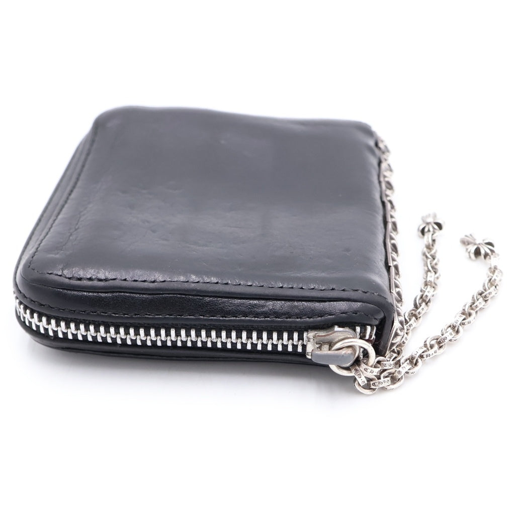 CHROME HEARTS(クロムハーツ) 3 SIDE ZIP 3サイドジップ サイドピラミッドスタッズレザーウォレット 財布 ブラック